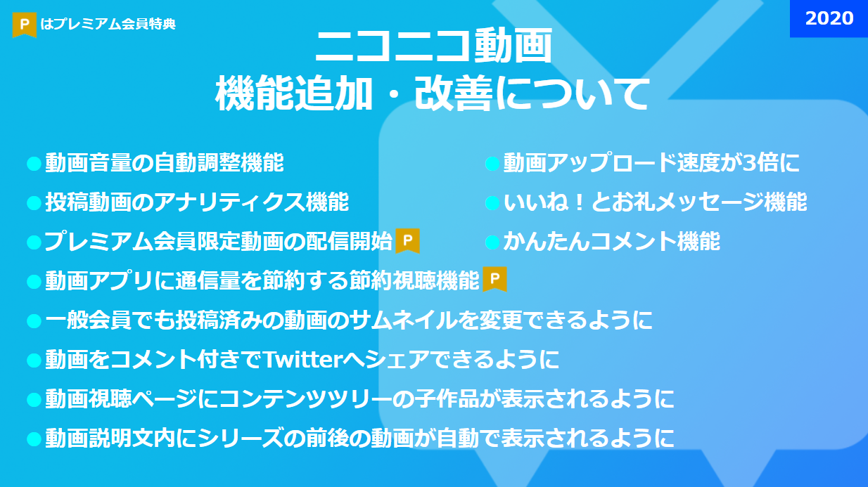 2020年に実施したニコニコの機能追加と改善をお知らせします｜ニコニコ