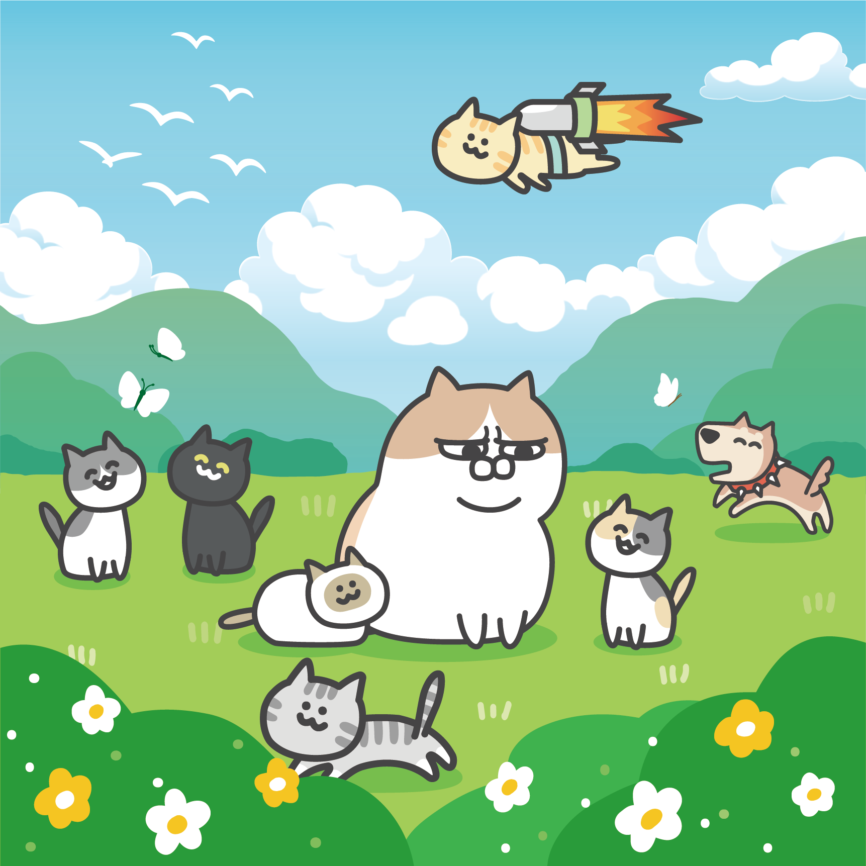 すやすやにゃんこオリジナルアクリルブロック